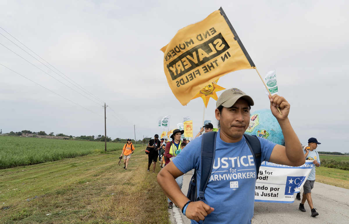 Farmworkers and allies march 50 miles over 5 days in 2023 to demand Wendy’s, Kroger, and Publix join the FFP.