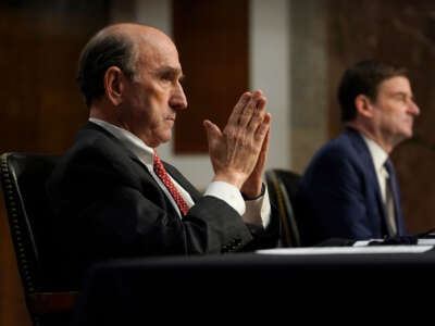 U.S. special envoy for Iran and Venezuela Elliott Abrams testifies during a Senate Committee on Foreign Relations hearing on U.S. Policy in the Middle East on Capitol Hill on September 24, 2020, in Washington, D.C.