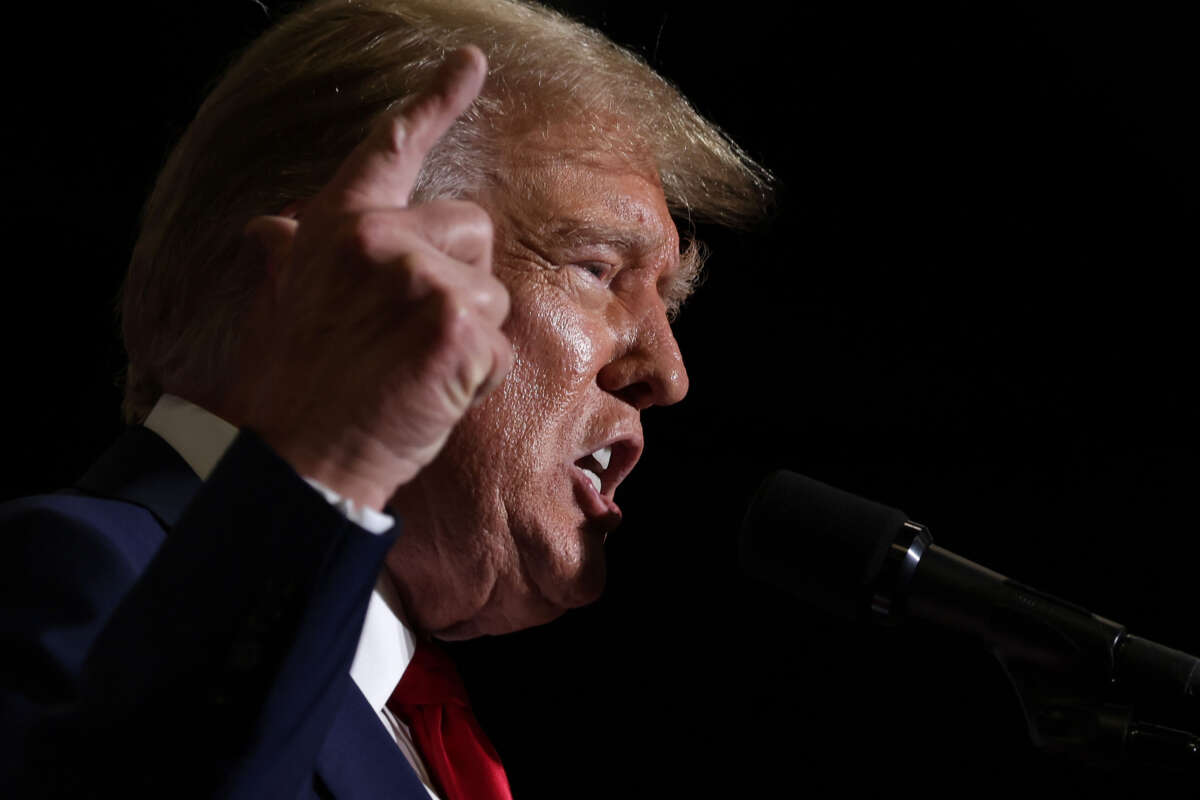 Former President Donald Trump speaks during a campaign event at Greensboro Coliseum on March 2, 2024, in Greensboro, North Carolina.