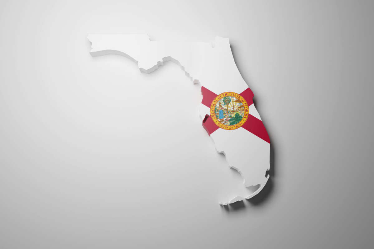 Florida state flag overlaid on state image