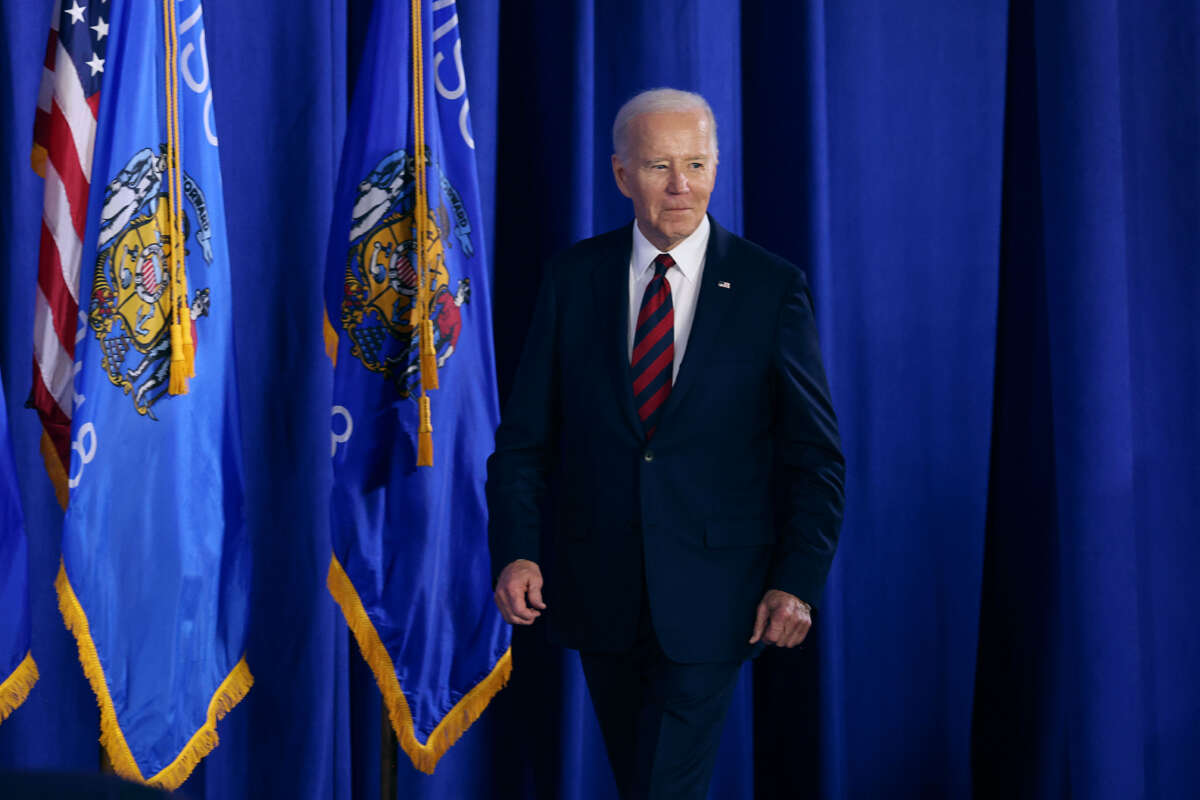 President Joe Biden arrives for an event at the Pieper-Hillside Boys and Girls Club on March 13, 2024, in Milwaukee, Wisconsin.