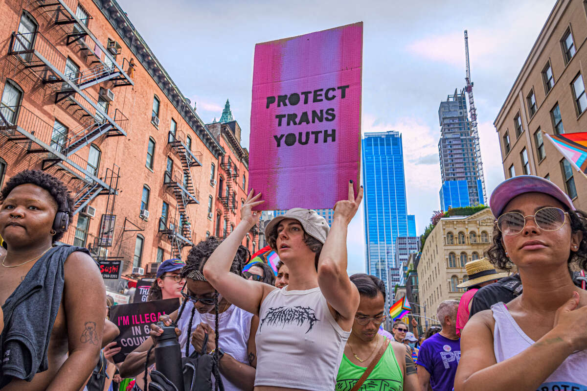 Thousands of New Yorkers take to the streets of Manhattan to participate on the Reclaim Pride Coalition's fifth annual Queer Liberation March on June 25, 2023.