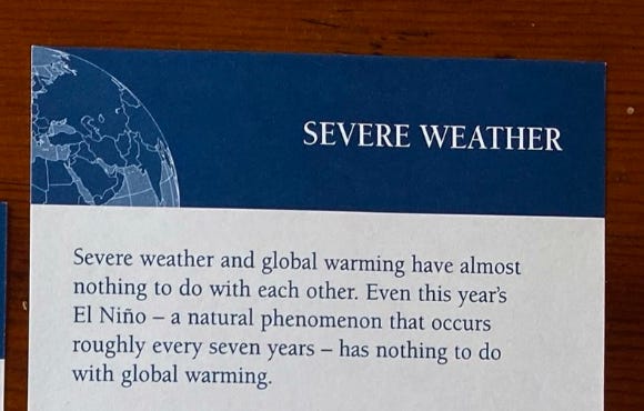 From a folder handed out by the GCC at the UN climate negotiations in 1999.