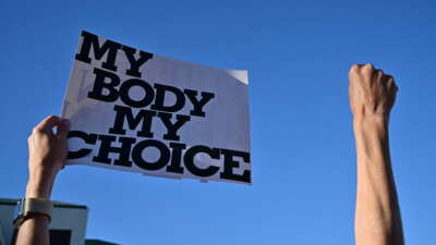 Pro-abortion rights demonstrators rally in Scottsdale, Arizona on April 15, 2024.