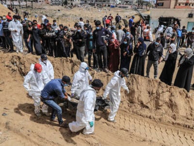 Mass grave in Khan Younis, Gaza