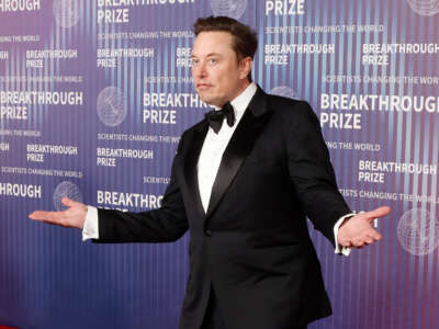 Elon Musk attends the 2024 Breakthrough Prize Ceremony at Academy Museum of Motion Pictures on April 13, 2024, in Los Angeles, California.