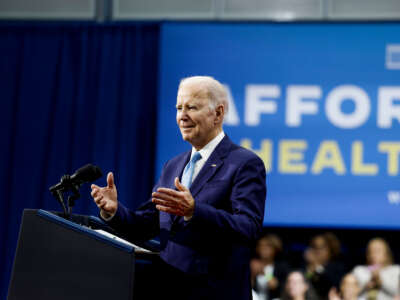 President Joe Biden delivers remarks at the Kempsville Recreation Center on February 28, 2023, in Virginia Beach, Virginia.