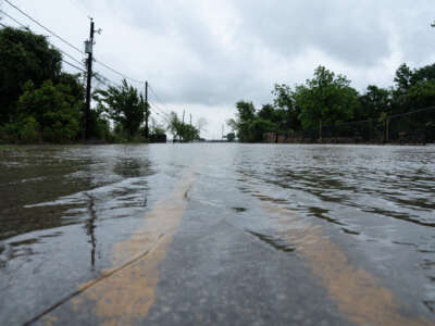 This photo shows a flooded area east of Houston in Channelview, Texas, on May 5, 2024.