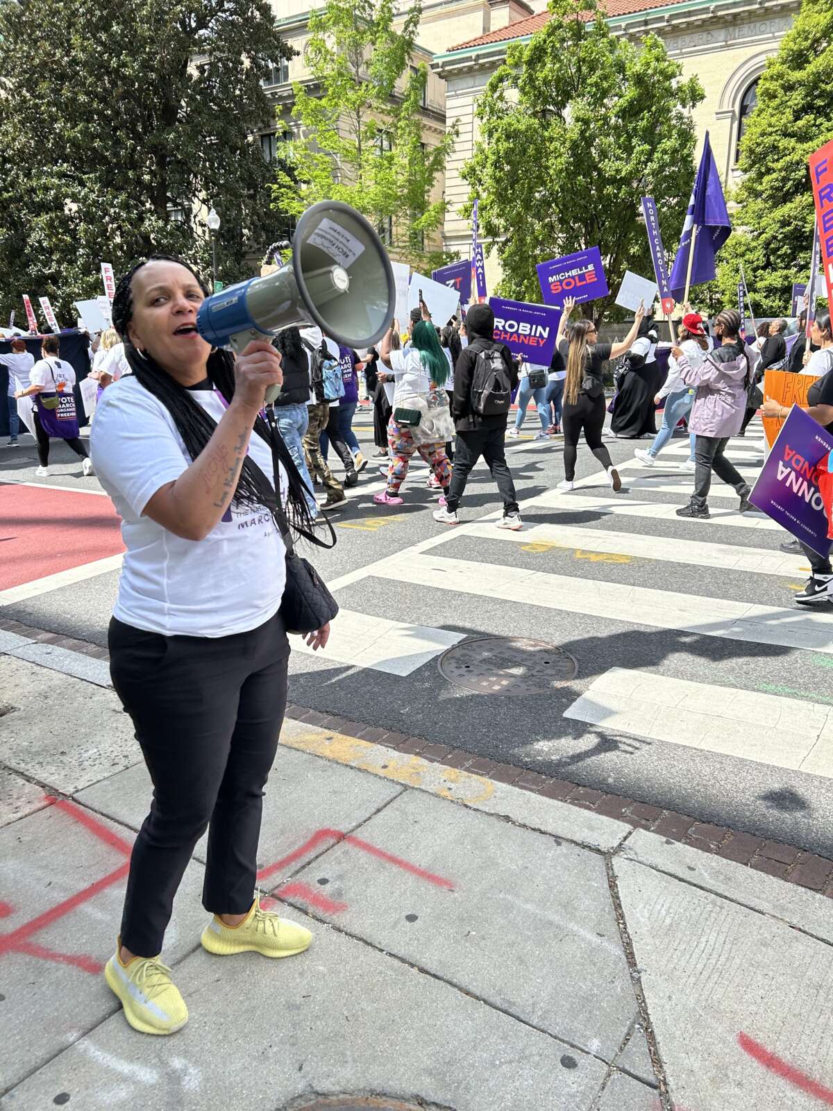 Andrea James, co-founder and director of the National Council for Incarcerated and Formerly Incarcerated Women and Girls, at the FreeHer march.