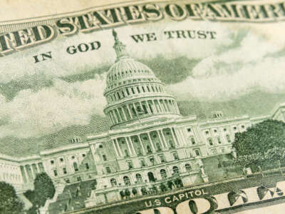 The U.S. Capitol building depicted on the back of a 50 dollar bill.
