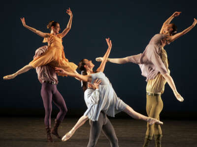 Members of the Miami City Ballet performs "Dances at a Gathering" on July 2, 2006, at the Dorothy Chandler Pavilion in Los Angeles, California.