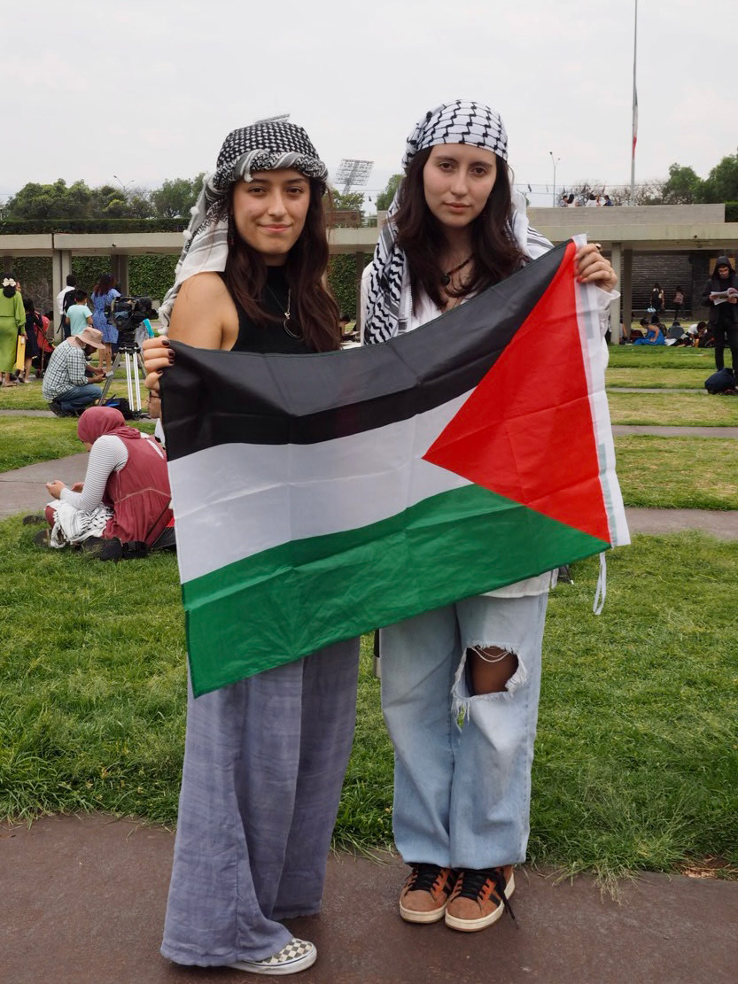 Activists participate in a camp protesting against Israel's attacks on the Gaza Strip, UNAM's Ciudad Universitaria campus in the south of Mexico City on May 2, 2024.