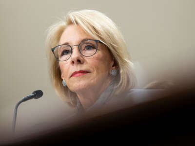 Then-Education Secretary Betsy DeVos testifies before the House Appropriations Committee's Labor, Health and Human Services, Education and Related Agencies Subcommittee in Washington, D.C., on February 27, 2020.