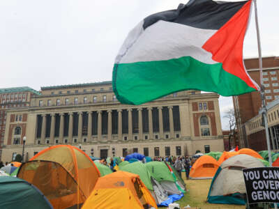 Pro-Palestinian student protesters continue demonstrations during the second week of the Gaza Solidarity Encampment at Columbia University in New York, on April 27, 2024.