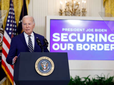 President Joe Biden delivers remarks on an executive order limiting asylum in the East Room of the White House on June 4, 2024, in Washington, D.C.