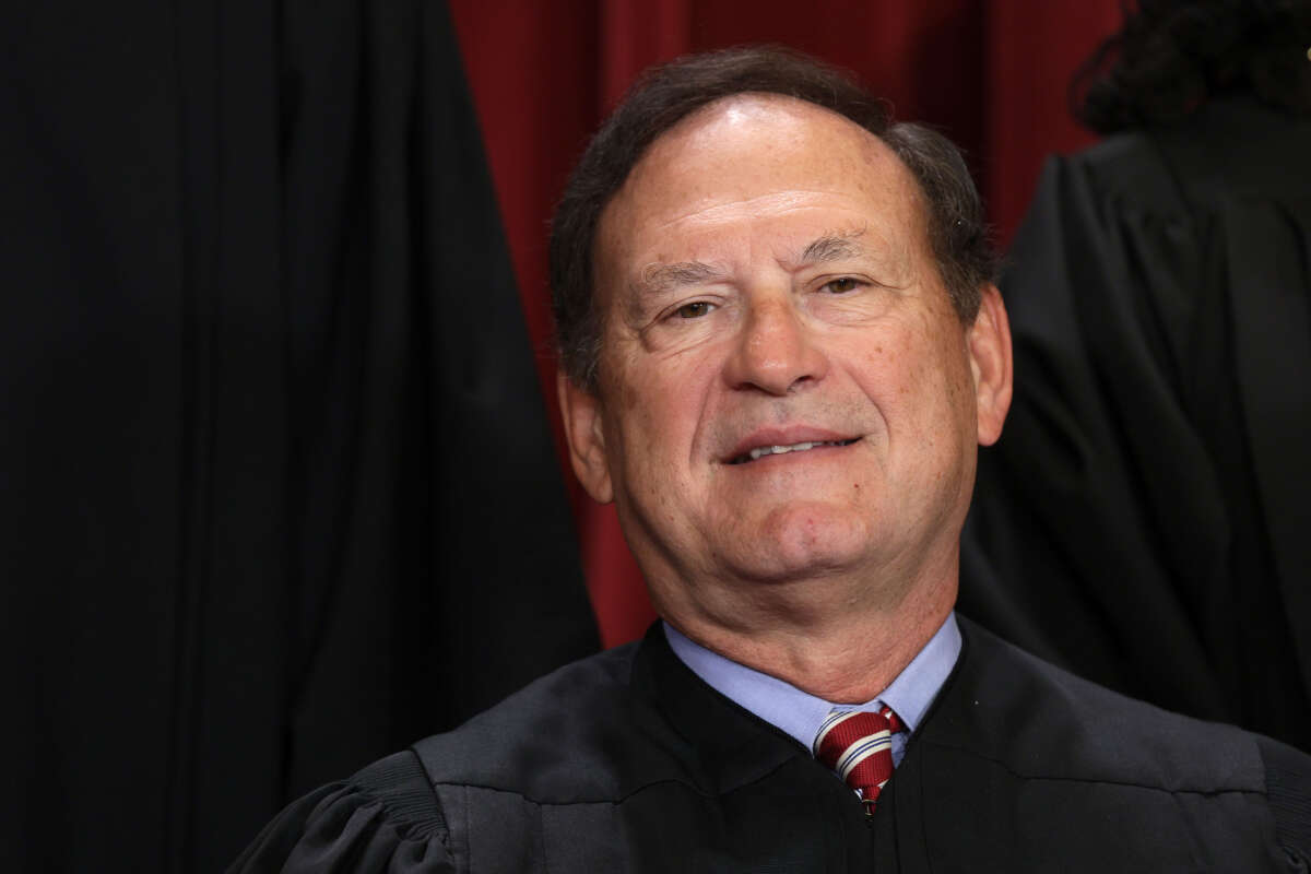 Supreme Court Associate Justice Samuel Alito poses for an official portrait at the East Conference Room of the Supreme Court building on October 7, 2022, in Washington, D.C.