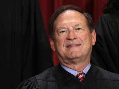 Supreme Court Associate Justice Samuel Alito poses for an official portrait at the East Conference Room of the Supreme Court building on October 7, 2022, in Washington, D.C.