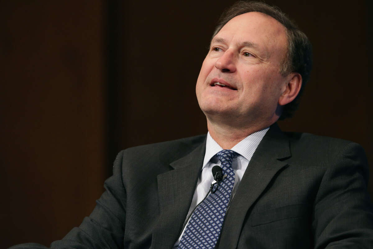 Supreme Court Associate Justice Samuel Alito speaks during the Georgetown University Law Center's third annual Dean's Lecture to the Graduating Class in the Hart Auditorium in McDonough Hall February 23, 2016, in Washington, D.C.