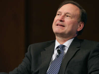 Supreme Court Associate Justice Samuel Alito speaks during the Georgetown University Law Center's third annual Dean's Lecture to the Graduating Class in the Hart Auditorium in McDonough Hall February 23, 2016, in Washington, D.C.