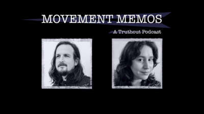 Banner image for Movement Memos, a Truthout podcast, featuring guest Brian Merchant and host Kelly Hayes