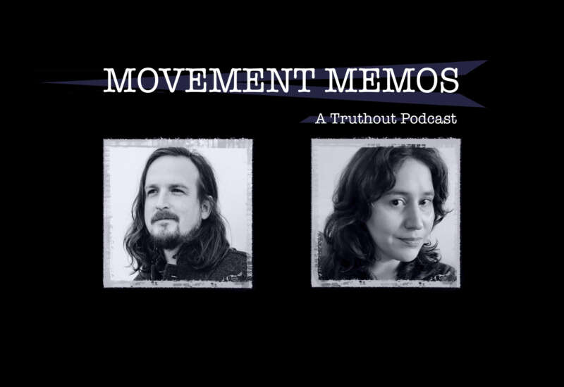 Banner image for Movement Memos, a Truthout podcast, featuring guest Brian Merchant and host Kelly Hayes