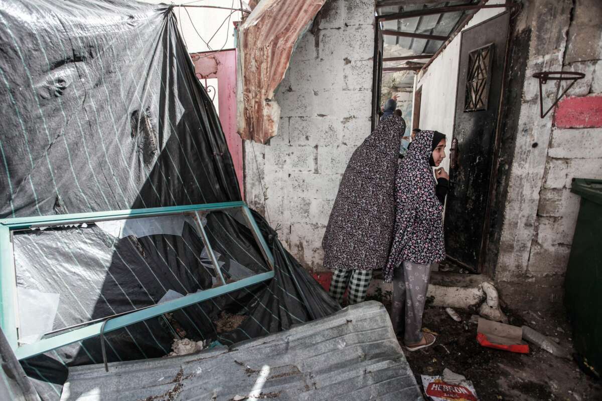 Palestinians inspect their homes destroyed by Israeli forces following operations in the Al-Faraa camp for Palestinian refugees in the West Bank.