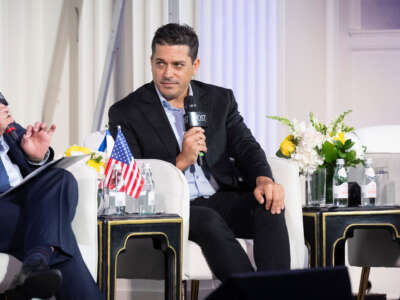 Minister of Diaspora Affairs of Israel Amichai Chikli speaks during The Jerusalem Post New York conference on June 3, 2024, in New York City.
