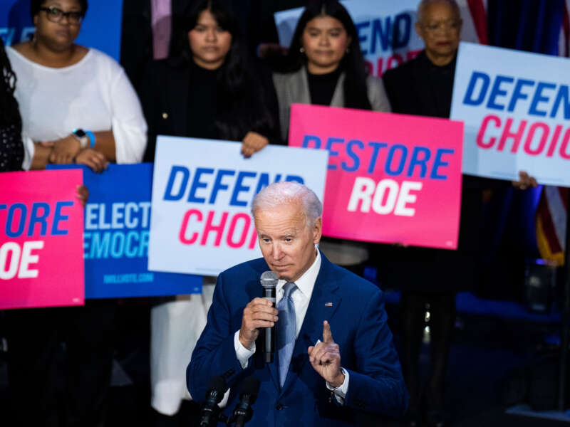President Joe Biden speaks during an event hosted by the Democratic National Committee at the Howard Theatre in Washington, D.C., on October 18, 2022.