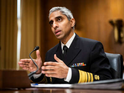 Surgeon General Vivek H. Murthy testifies during a Senate Finance Committee hearing on Capitol Hill on February 8, 2022, in Washington, D.C.