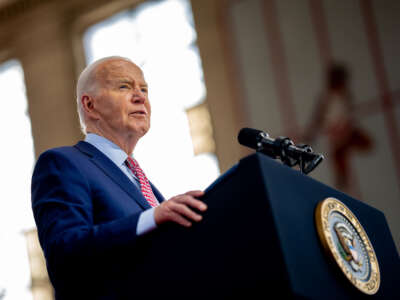 President Joe Biden speaks during a campaign rally at Girard College on May 29, 2024, in Philadelphia, Pennsylvania.