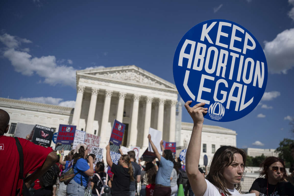 Pro-abortion and anti-abortion protesters demonstrate outside of the U.S. Supreme Court in Washington, D.C., on June 24, 2024.