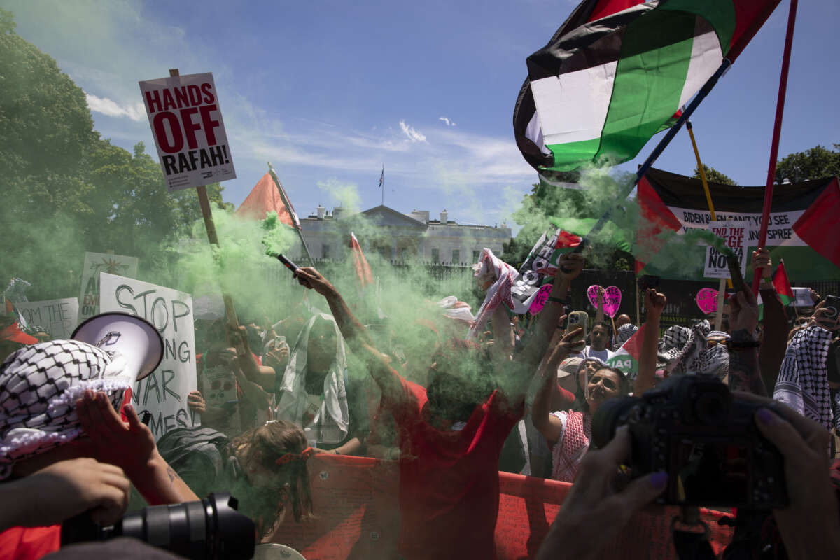 Thousands of pro-Palestinian protesters gather outside of the White House in Washington, D.C., on June 8, 2024.