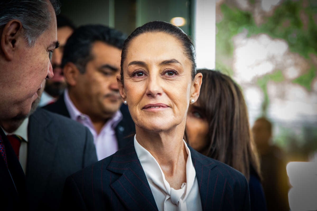 President-elect Claudia Sheinbaum Pardo looks on after a meeting with the business sector at Hotel Presidente Intercontinental on June 19, 2024, in Mexico City, Mexico.