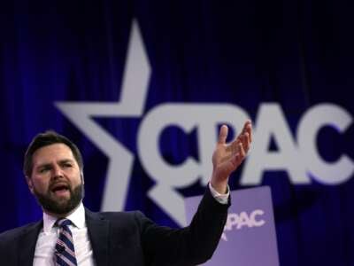 Sen. J.D. Vance speaks during the annual Conservative Political Action Conference (CPAC) on March 2, 2023, in National Harbor, Maryland.