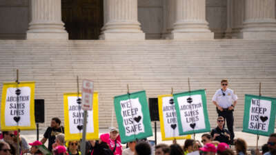 Abortion rights supporters rally outside the Supreme Court on April 24, 2024, in Washington, D.C.