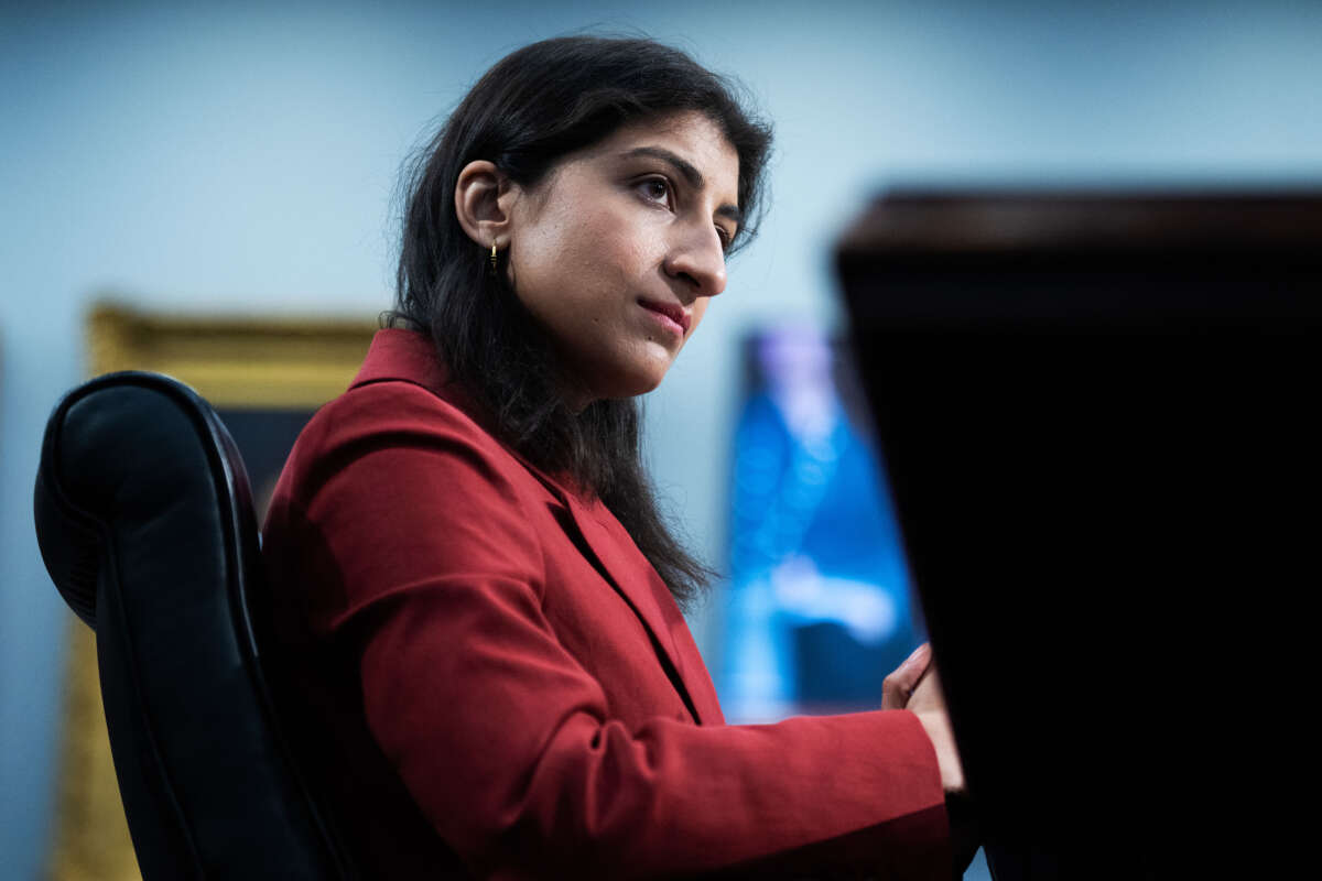 FTC Chairwoman Lina Khan testifies during a House Appropriations Subcommittee on Financial Services and General Government hearing in Rayburn Building on May 15, 2024.