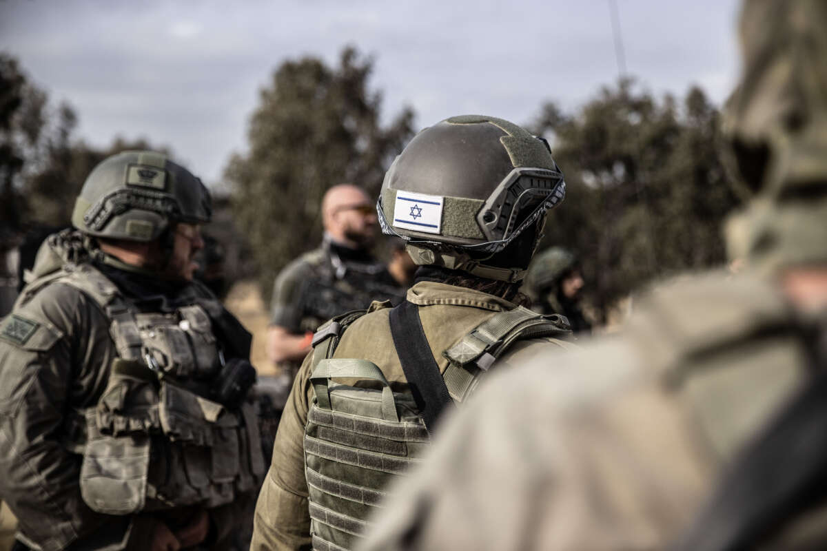 Soldiers with the Israeli Defense Forces are pictured near the Gaza border on May 1, 2024.