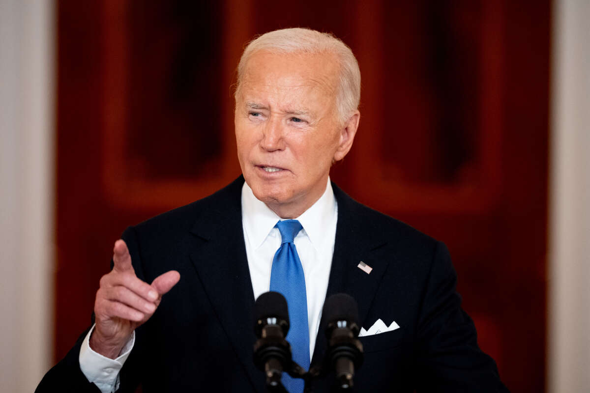 President Joe Biden speaks to the media at the White House on July 1, 2024, in Washington, D.C.