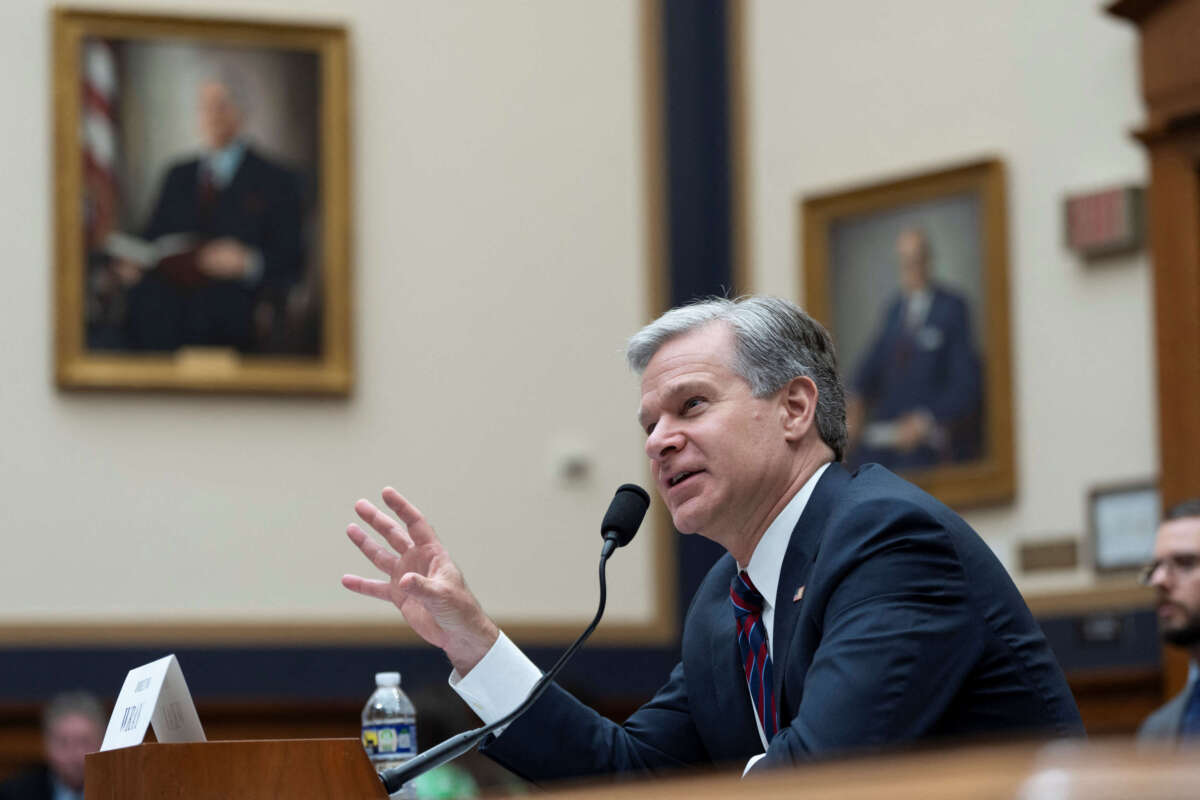 FBI Director Christopher Wray appears before the House Judiciary Committee on Capitol Hill in Washington, D.C., on July 24, 2024.