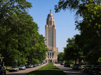 The Nebraska State Capitol is seen in Lincoln, Nebraska, on May 14, 2024.