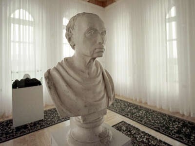 An undated file photo shows the bust of German philosopher Immanuel Kant in his museum in the Russian enclave of Kaliningrad.