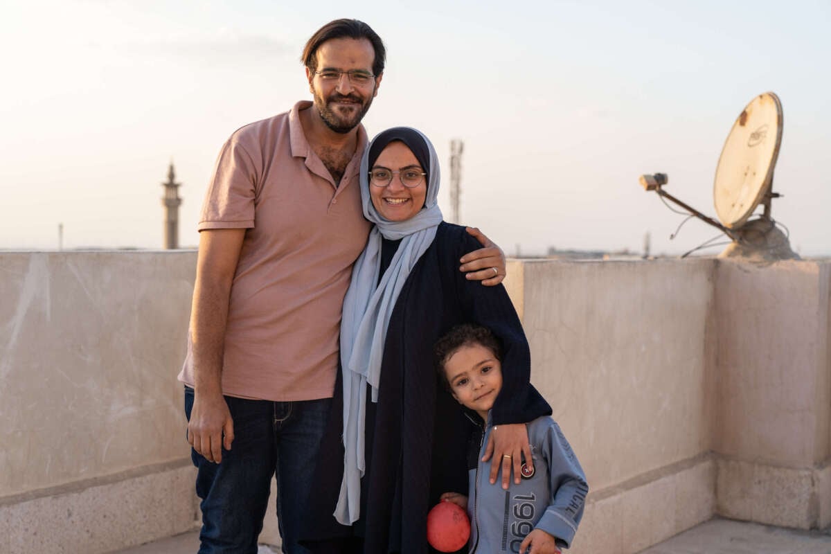 Hashim with her husband and her son Adam