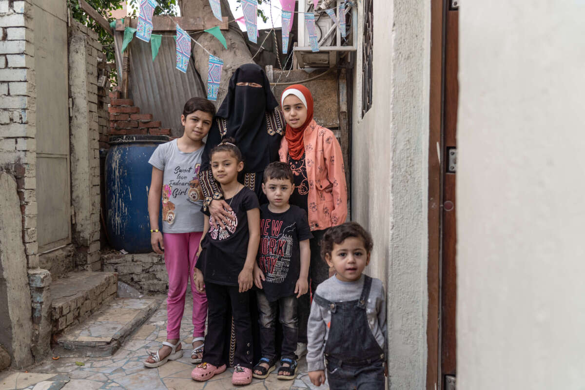 Bothaina Jabr with some of her children.