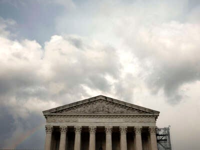 Passing storm clouds are seen over the U.S. Supreme Court on July 30, 2024, in Washington, D.C.