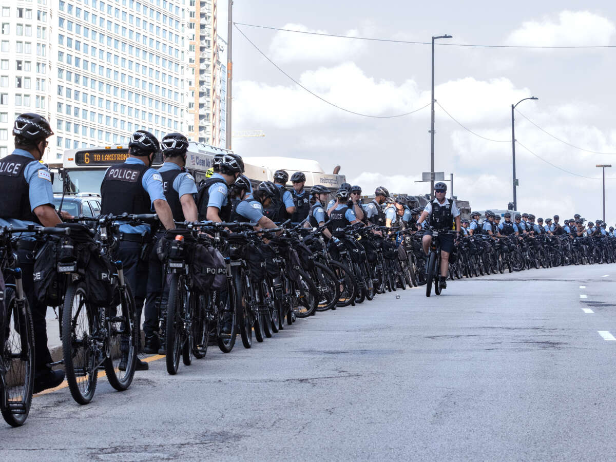 DNC Swarms With Police as Activists March for Palestine, Reproductive Rights