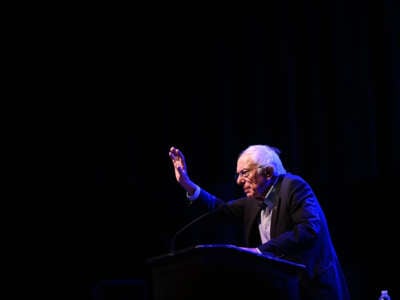 Sen. Bernie Sanders speaks at the State Theater in Portland, Maine, on July 27, 2024.