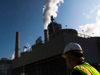 The Petra Nova Carbon Capture Project is seen on December 20, 2016, in Houston, Texas.