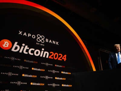 Former President and 2024 Republican presidential candidate Donald Trump gives a keynote speech on the third day of the Bitcoin 2024 conference at Music City Center on July 27, 2024, in Nashville, Tennessee.