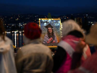 Crowds gather at Lake Merritt to commemorate Aysenur Ezgi Eygi and to protest Israel, in Oakland, California, on September 9, 2024.