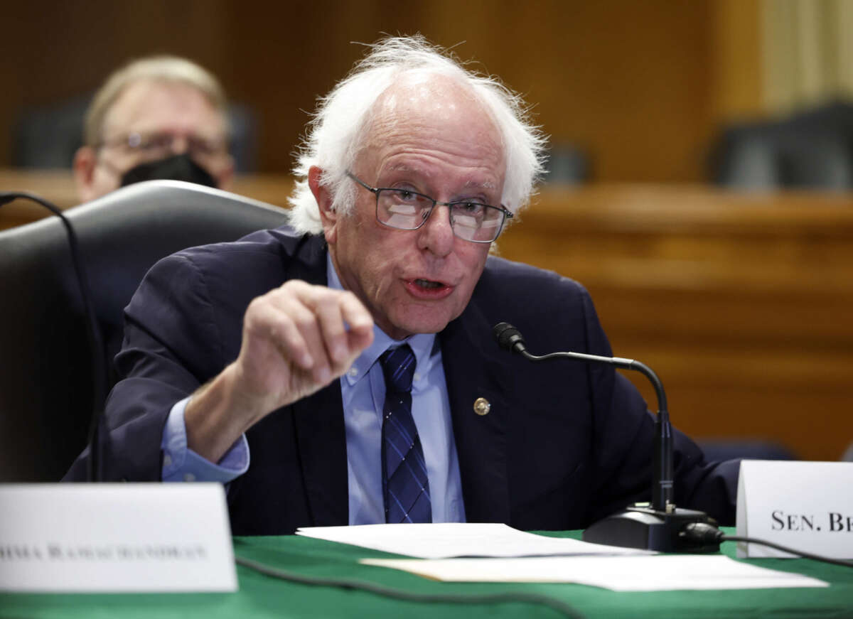 Sen. Bernie Sanders speaks at the Dirksen Senate Office Building on September 17, 2024, in Washington, D.C.